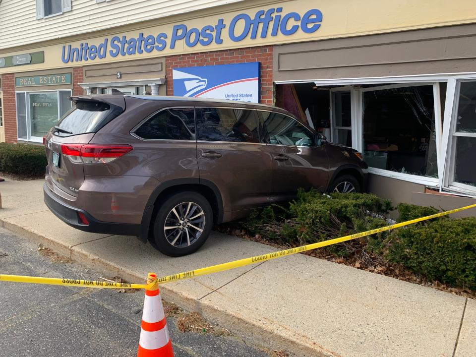 North Hampton police say intoxication is not believed to be a factor in the crash Tuesday morning in which a Toyota Highlander was driven into the Route 1 post office.
