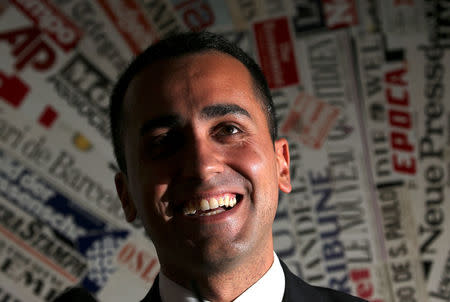 Anti-establishment 5-Star Movement Luigi Di Maio smiles during a news conference at the Foreign Press Club in Rome, Italy, March 13, 2018. REUTERS/Tony Gentile