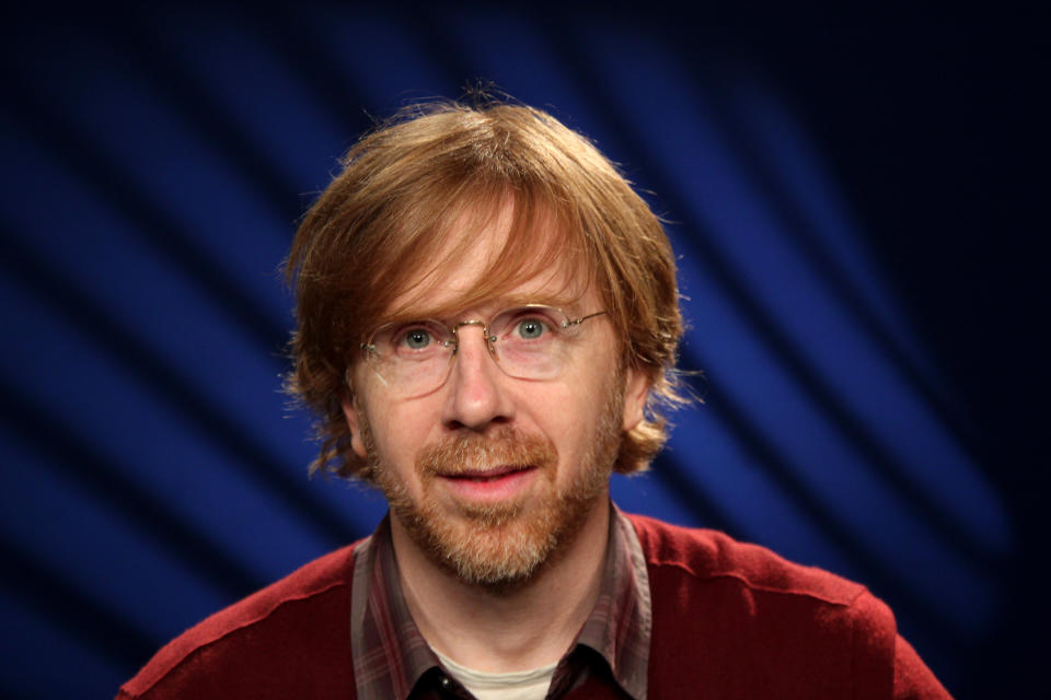 In this Monday, March 11, 2013, photo, Trey Anastasio poses for a portrait in New York. The founder of the band Phish has composed the music for the new Broadway musical "Hands on a Hardbody." (AP Photo/John Carucci)