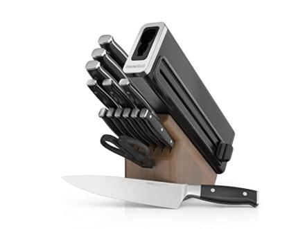 Dropship Classic Japanese Steel 12-Piece Knife Block Set With Built-in Knife  Sharpener, Black to Sell Online at a Lower Price