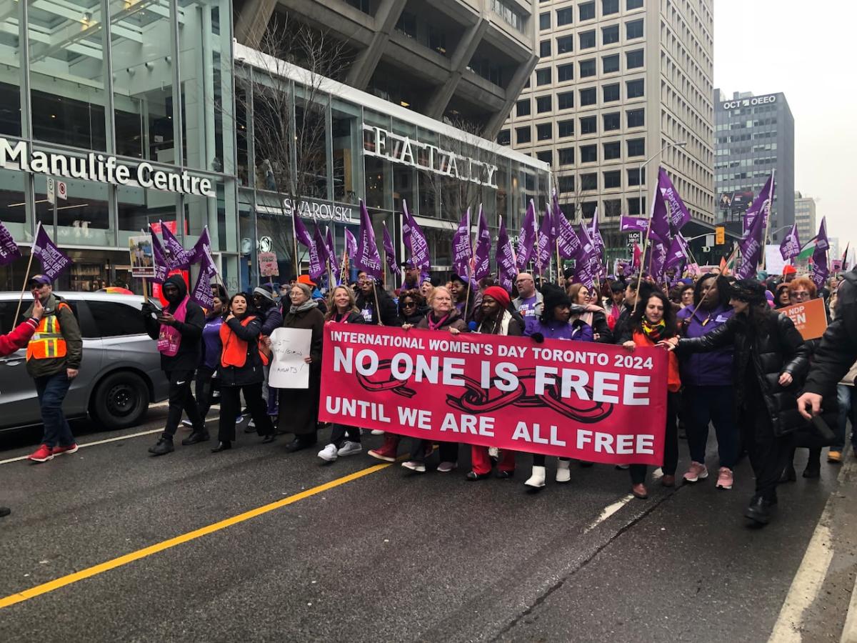 Hundreds take to downtown Toronto to celebrate International Women's Day