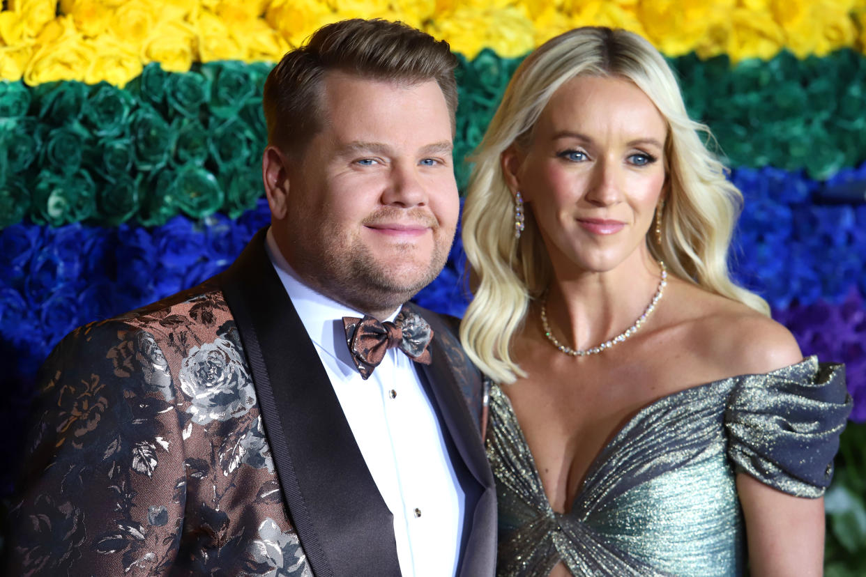 James Corden and Julia Carey attend the 73rd annual Tony Awards at Radio City Music Hall in New York. 