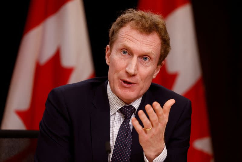 FILE PHOTO: Canada's Minister of Immigration, Refugees and Citizenship Marc Miller takes part in a press conference in Ottawa