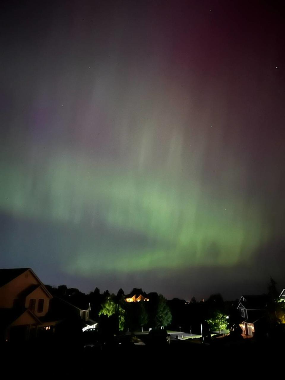The northern lights as seen from east Kennewick on May 10.