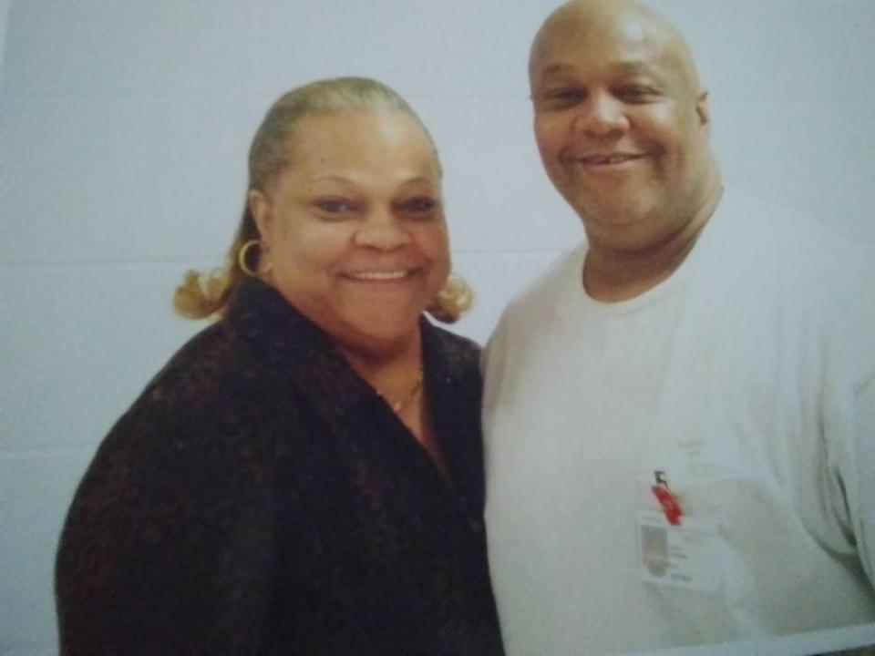 Cynthia Crawford (left) and her brother Sherman Wright (right). Wright has spent 33 years in prison for burglary and robbery charges.