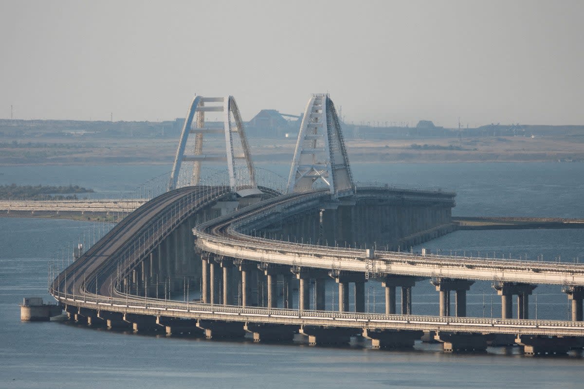 A view shows the Crimean bridge connecting the Russian mainland (REUTERS)