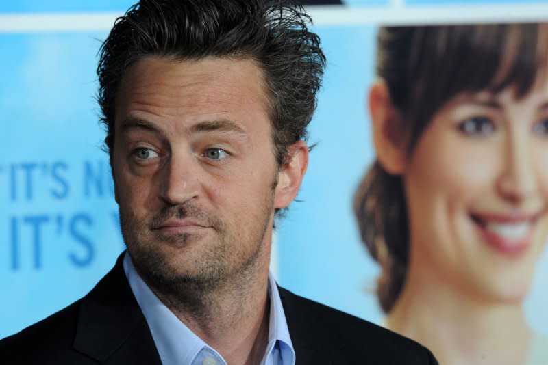 Matthew Perry attends the premiere of "The Invention of Lying" at Grauman's Chinese Theatre in the Hollywood section of Los Angeles in 2009. File Photo by Jim Ruymen/UPI