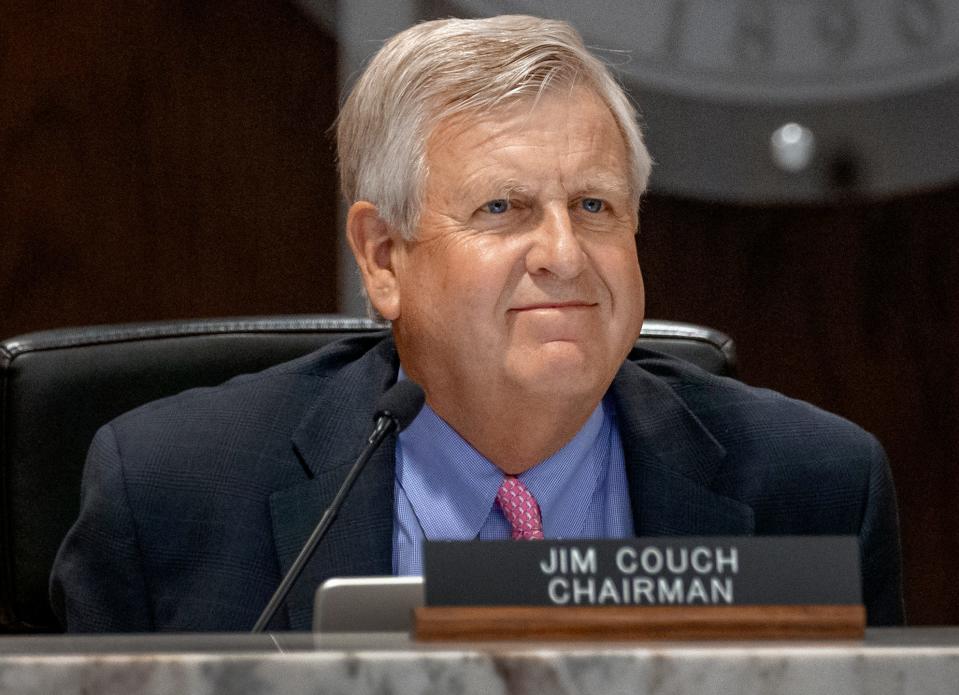 Oklahoma County Jail Trust chairman Jim Couch takes part in the Oklahoma County Jail Trust meeting in Oklahoma City, Okla. on Monday, Aug. 16.