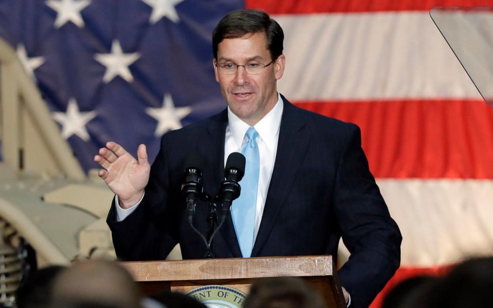 Mark Esper, the defence secretary - AP Photo/Chuck Burton