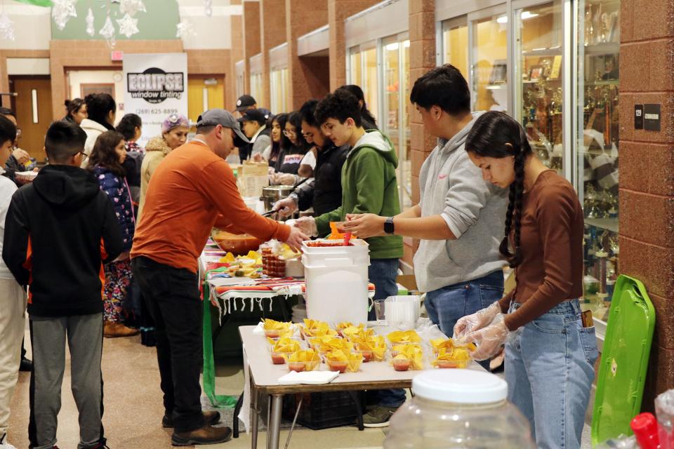 Several restaurants were on hand at the Salsa Saturday event, giving away samples or selling food to those in attendance on Jan. 28, 2023.