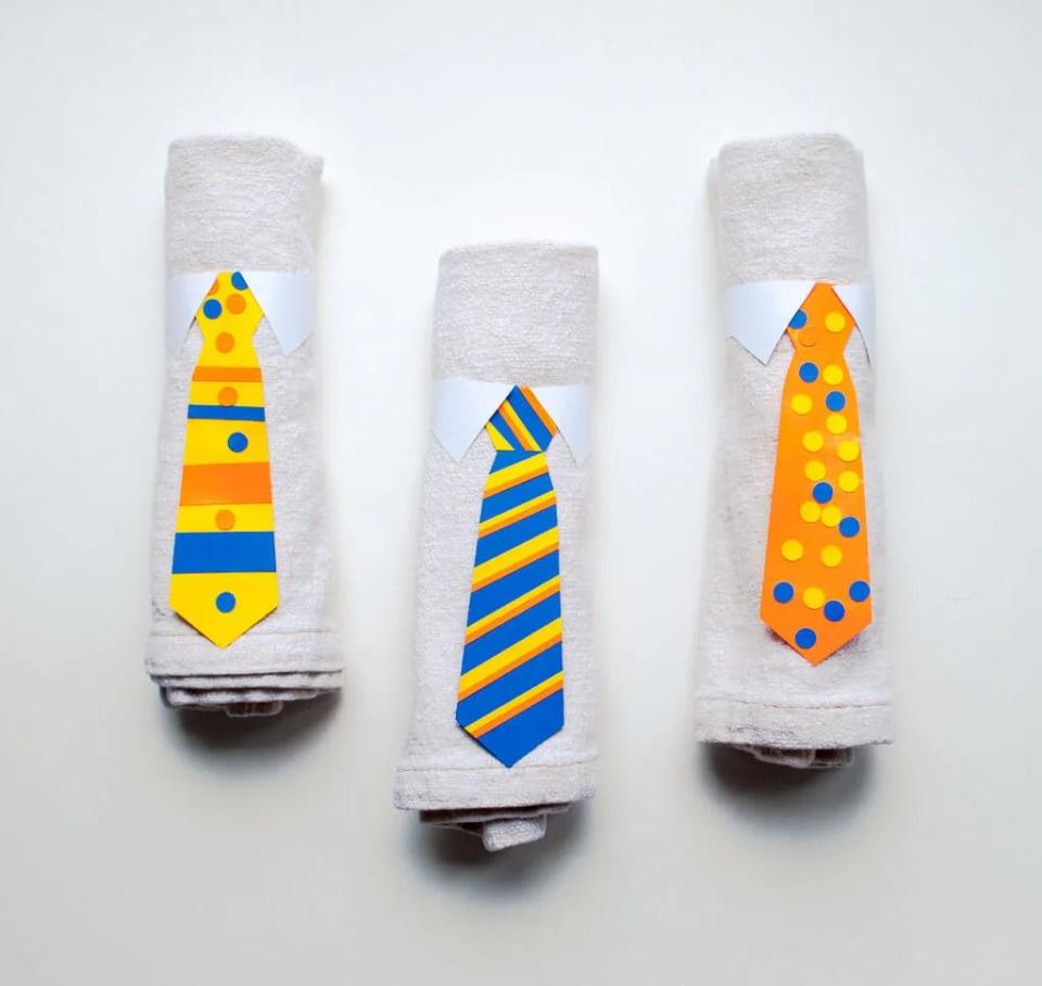 fathers day decorations necktie napkin rings