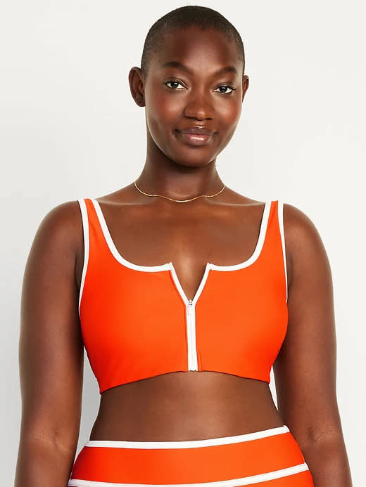 Zip-Front Bikini Swim Top (photo via Old Navy)