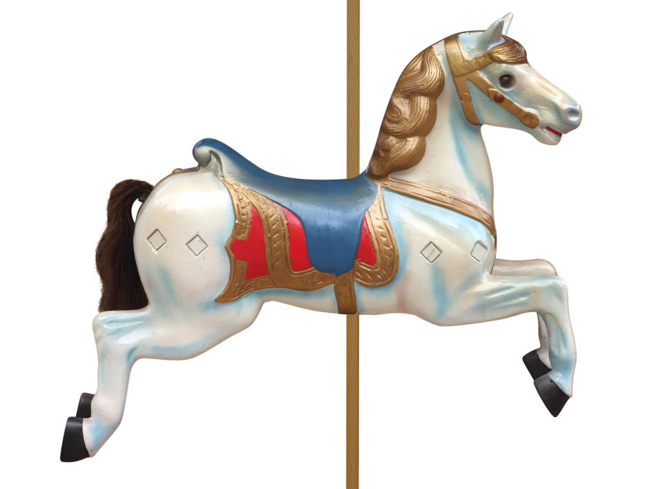 Carousel horse figure on a pole from a merry-go-round