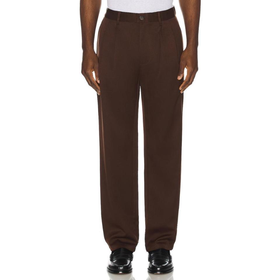 <p><a href="https://go.redirectingat.com?id=74968X1596630&url=https%3A%2F%2Fwww.revolve.com%2Fbound-pleated-smart-trousers-in-brown%2Fdp%2FBOUR-MP4%2F&sref=https%3A%2F%2F" rel="nofollow noopener" target="_blank" data-ylk="slk:Shop Now;elm:context_link;itc:0;sec:content-canvas" class="link ">Shop Now</a></p><p>Bound Pleated Smart Trousers</p><p>$100.00</p>
