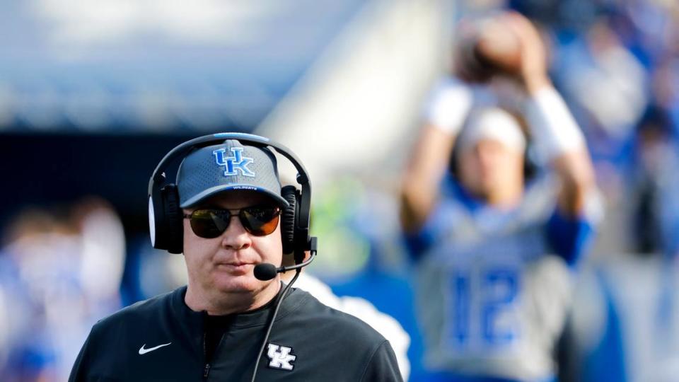 Mark Stoops holds Kentucky’s coaching records for wins (72), SEC wins (35), home wins (50) and wins versus ranked opponents (12).