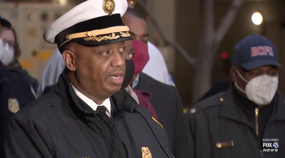 Baltimore City Fire Chief Niles Ford speaks after three firefighters died in a building collapse (WBFF FOX45)