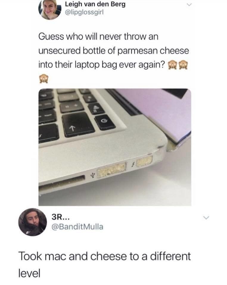 cheese ini a laptop call it mac and cheese