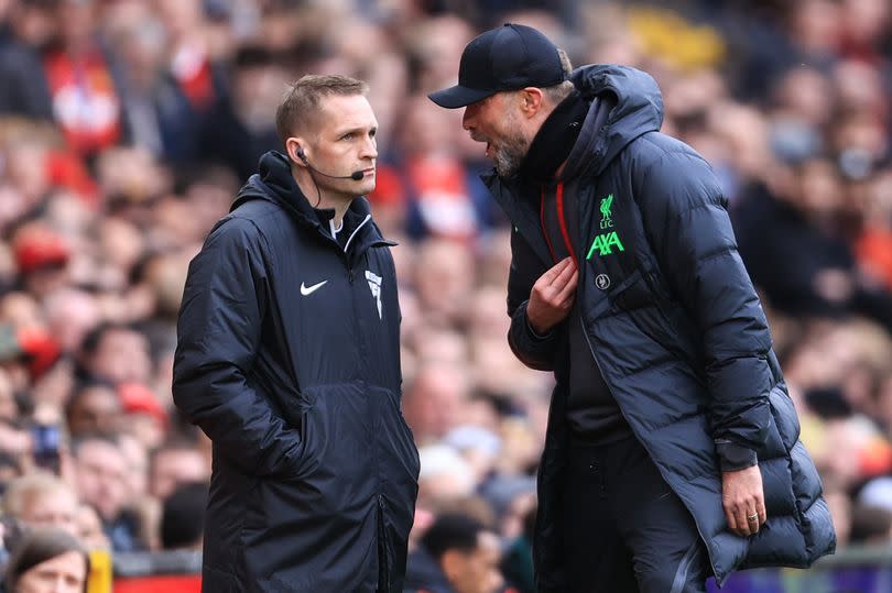 Liverpool manager Jurgen Klopp and fourth official Craig Pawson