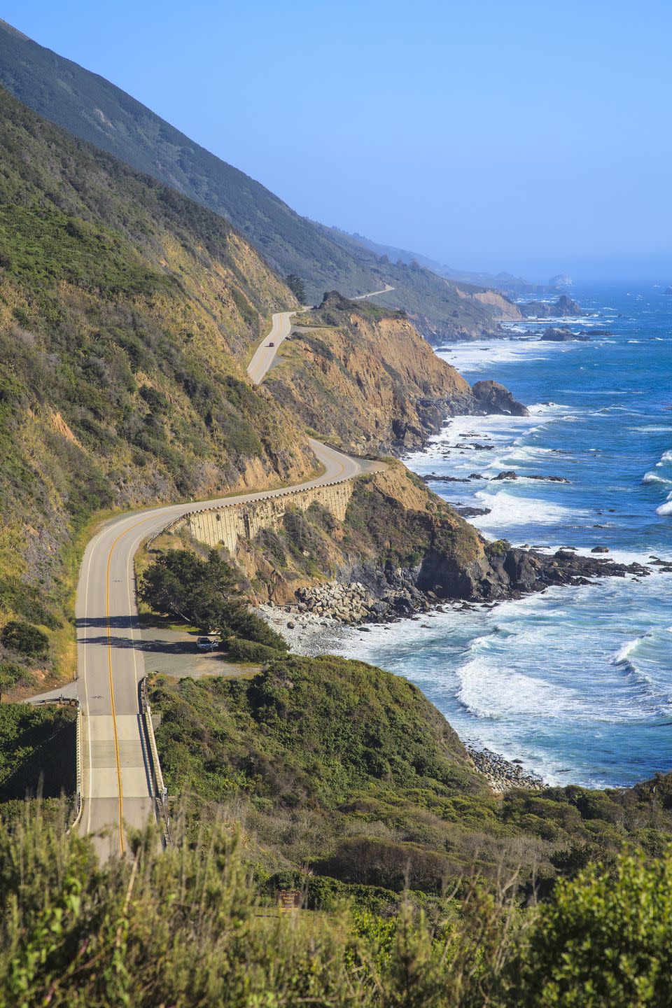 <p><strong>The Drive: </strong><a href="https://www.tripadvisor.com/Attraction_Review-g28926-d147161-Reviews-Pacific_Coast_Highway-California.html" rel="nofollow noopener" target="_blank" data-ylk="slk:Pacific Coast Highway;elm:context_link;itc:0;sec:content-canvas" class="link ">Pacific Coast Highway</a></p><p><strong>The Scene:</strong> If you're pressed for time, but still want to behold California's beauty, take this cliff-side drive from Monterey to Morro Bay. Coast along the 139-mile route and you’ll see <a href="https://www.tripadvisor.com/Tourism-g240329-Big_Sur_California-Vacations.html" rel="nofollow noopener" target="_blank" data-ylk="slk:Big Sur’s;elm:context_link;itc:0;sec:content-canvas" class="link ">Big Sur’s</a> Bixby Bridge, picturesque <a href="https://www.tripadvisor.com/Tourism-g32172-Carmel_Monterey_County_California-Vacations.html" rel="nofollow noopener" target="_blank" data-ylk="slk:Carmel-by-the-Sea;elm:context_link;itc:0;sec:content-canvas" class="link ">Carmel-by-the-Sea</a>, the <a href="https://www.tripadvisor.com/Attraction_Review-g33039-d207444-Reviews-Hearst_Castle-San_Simeon_San_Luis_Obispo_County_California.html" rel="nofollow noopener" target="_blank" data-ylk="slk:Hearst Castle;elm:context_link;itc:0;sec:content-canvas" class="link ">Hearst Castle</a>, and much more on the way.</p><p><strong>The Pit-Stop:</strong> Stop at <a href="https://www.tripadvisor.com/Attraction_Review-g240329-d116839-Reviews-Pfeiffer_Big_Sur_State_Park-Big_Sur_California.html" rel="nofollow noopener" target="_blank" data-ylk="slk:Pfeiffer State Beach;elm:context_link;itc:0;sec:content-canvas" class="link ">Pfeiffer State Beach</a> for photo-ops with the Pacific Ocean. </p>