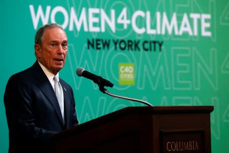 Former New York Mayor and U.N. Special Envoy for Cities and Climate Change Michael Bloomberg speaks during the C40 Cities Women4Climate event in New York City, U.S., March 15, 2017. REUTERS/Brendan McDermid