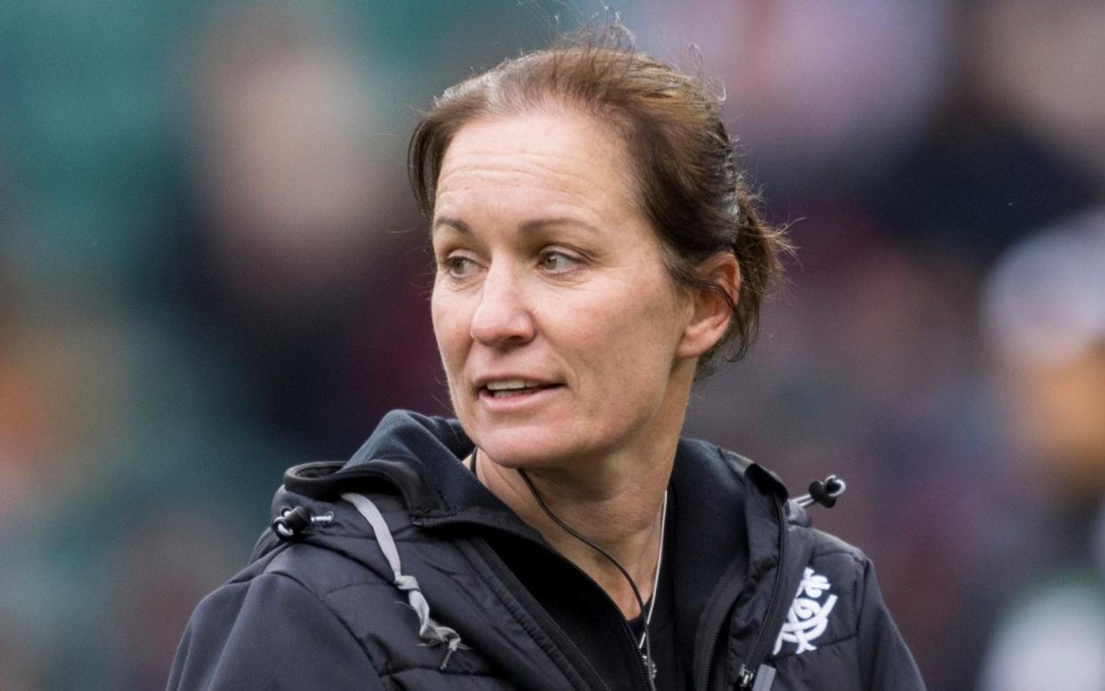 Jo Yapp coaching Barbarians Women against South Africa in 2021 - Bob Bradford/Getty Images