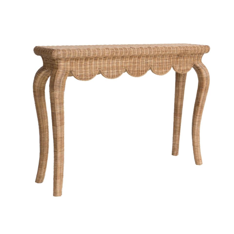 Amelia Scalloped Wicker Table