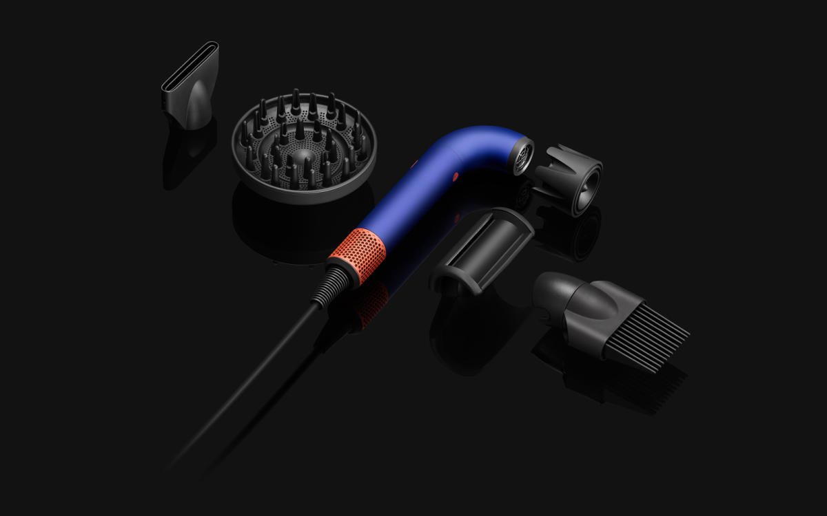 Dyson Introduces Innovative Hair Care Device: The Supersonic r Hairdryer, Resembling a Sleek Periscope.