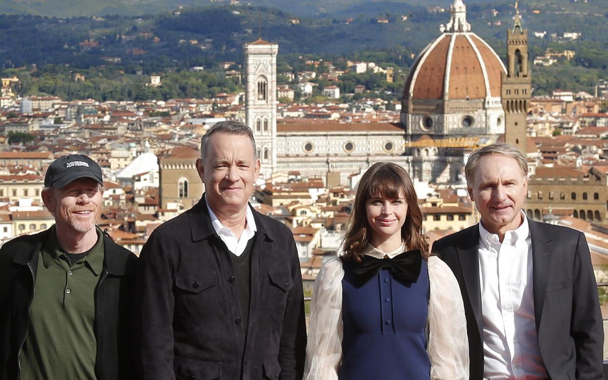 Ron Howard, Felicity Jones, Tom Hanks and Dan Brown pose at the Inferno photocall - Action Press/REX/Shutterstock