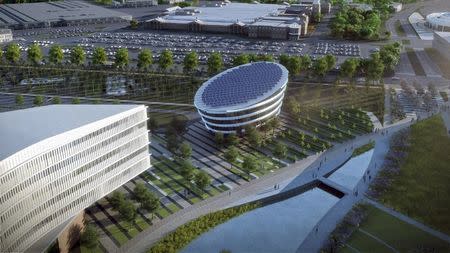 An artist rendering of new proposed Ford Motor Company engineering and headquarters facilities to be built over the next decade into two Silicon Valley-style campuses is shown in this handout provided by the Ford Motor Company April 11, 2016. REUTERS/Ford Motor Co/Handout via Reuters