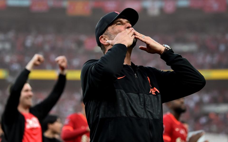 Jurgen Klopp blows kisses at Liverpool fans - GETTY IMAGES