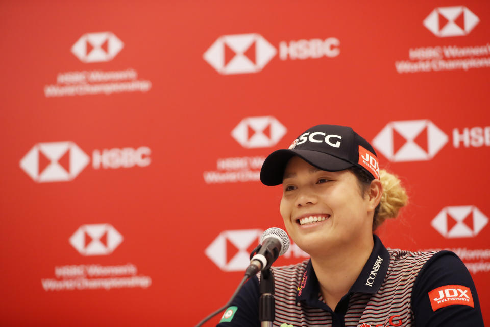 Thailand’s Ariya Jutanugarn, the world No. 1 women’s golfer, during a media conference prior to the HSBC Women’s World Championship at Sentosa Golf Club on February 26, 2019. (PHOTO: Lionel Ng/Getty Images)