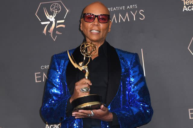 <p>JC Olivera/Variety via Getty</p> RuPaul at the 75th Creative Arts Emmy Awards in 2023