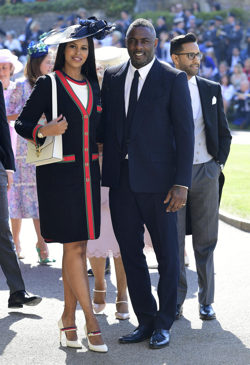 Idris Elba and Sabrina Dhowre arrive at St George’s Chapel at Windsor Castle. Source: AAP