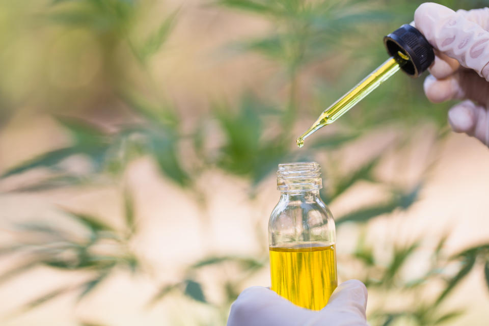 CBD tinctures can help ease pain and insomnia (Photo: Getty)