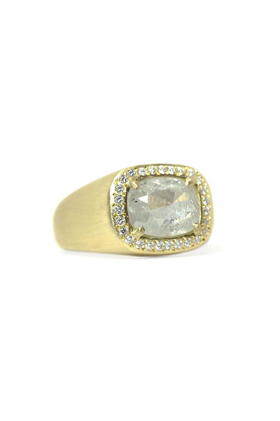 Yellow Gold Large Icy Diamond Ring