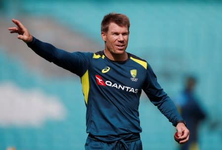 Cricket - Australia Nets - Kia Oval, London, Britain - Australia's David Warner during nets