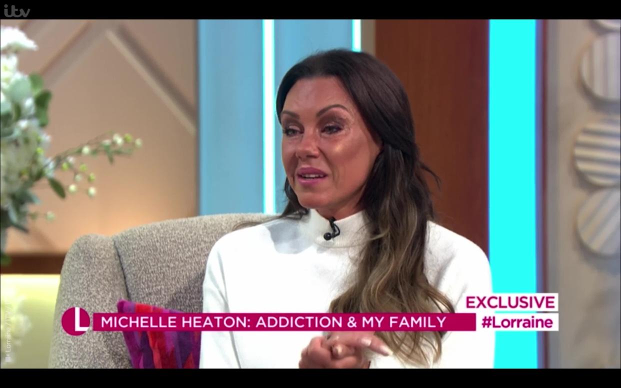 <p>Former Liberty X star Michelle Heaton spoke to Lorraine Kelly about her addiction battle and the impact on her family.</p>
<p>Credit: Lorraine / ITV / ITV Hub</p>