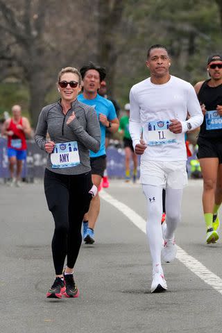 <p>Mike Stobe/Getty for New York Road Runners</p> Amy Robach and T. J. Holmes participate in The 2024 United Airlines NYC Half Marathon is held in New York City