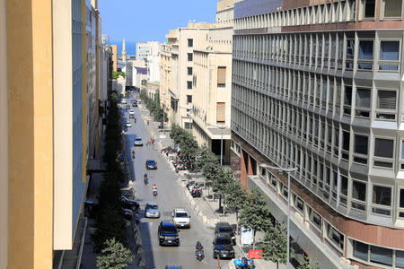 A general view shows a street hosting banks and financial institutions, known as Banks Street, in Beirut Central District, Lebanon September 28, 2018. REUTERS/Jamal Saidi