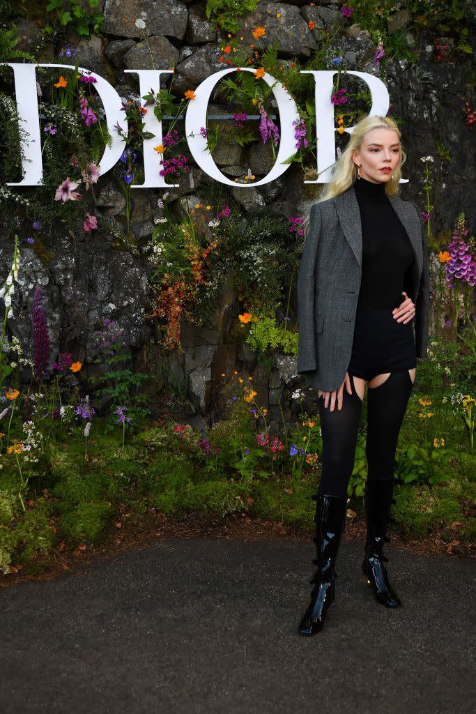 British and US actress Anya Taylor-Joy poses during a photocall prior to the 2025 Dior Croisiere (Cruise) fashion show on June 3, 2024 at Drummond Castle, in Crieff, in Scotland. (Photo by ANDY BUCHANAN / AFP) (Photo by ANDY BUCHANAN/AFP via Getty Images)