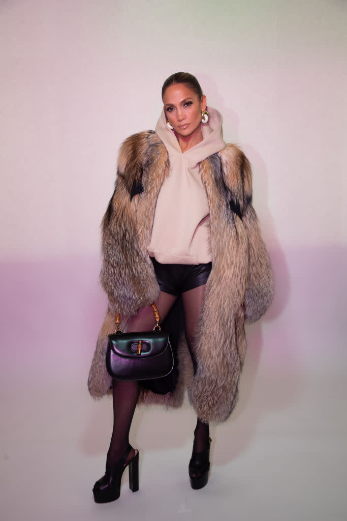 NEW YORK, NEW YORK - FEBRUARY 16: Jennifer Lopez joins Apple Music Radio host Ebro Darden on "This Is Me…Now" Radio on Apple Music 1 on February 16, 2024 in New York City. (Photo by Tomas Herold/Getty Images for Apple Music)