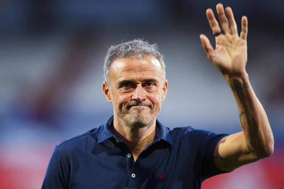 ZARAGOZA, SPAIN - SEPTEMBER 24: Luis Enrique Martinez, head coach of Spain looks on prior to the UEFA Nations League League A Group 2 match between Spain and Switzerland at La Romareda on September 24, 2022 in Zaragoza, Spain. (Photo by Eric Alonso/Getty Images)