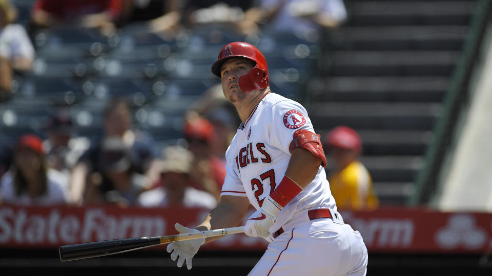 Mike Trout。（AP Photo/Mark J. Terrill）