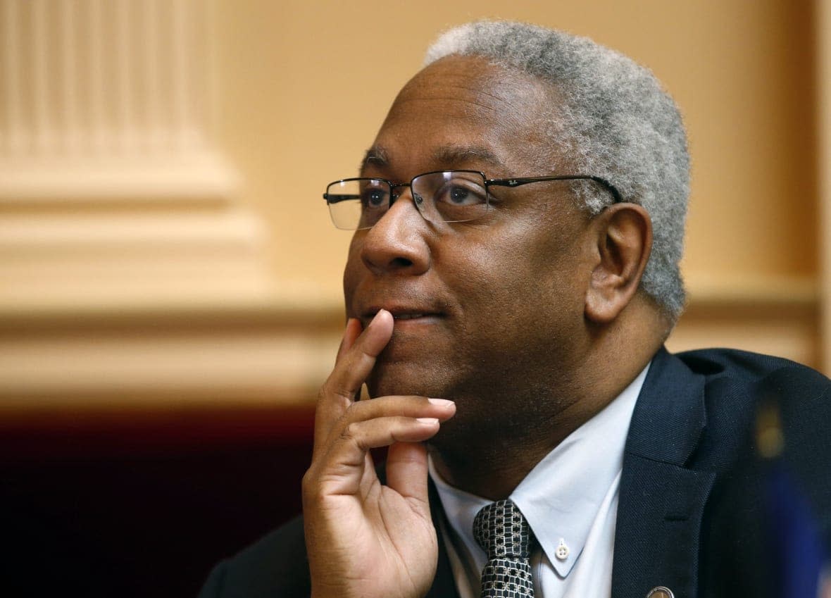 FILE – Donald McEachin listens to debate on the floor of the Virginia state Senate in Richmond, Va., Feb. 25, 2015. McEachin died Monday, Nov. 28, 2022, after a battle with colorectal cancer, his office said. He was 61. (AP Photo/Steve Helber, File)
