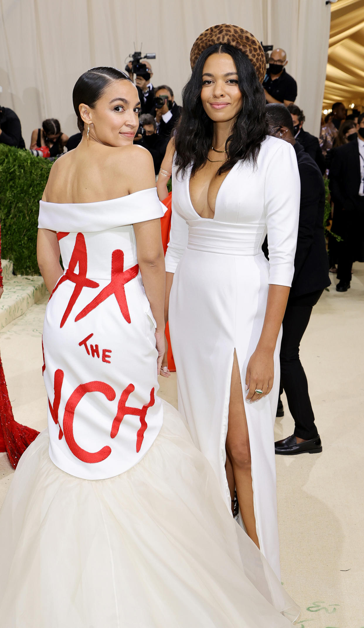 AOC 2021 Met Gala dress (Mike Coppola / Getty Images)