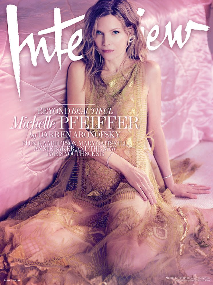 Michelle Pfeiffer appears on the cover of April’s <em>Interview</em> mag. (Photo: Mikael Jansson/<em>Interview</em>)