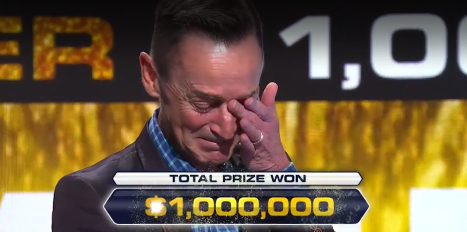 Antony McManus wiped away tears as it was announced he'd won the top prize. Source: Nine