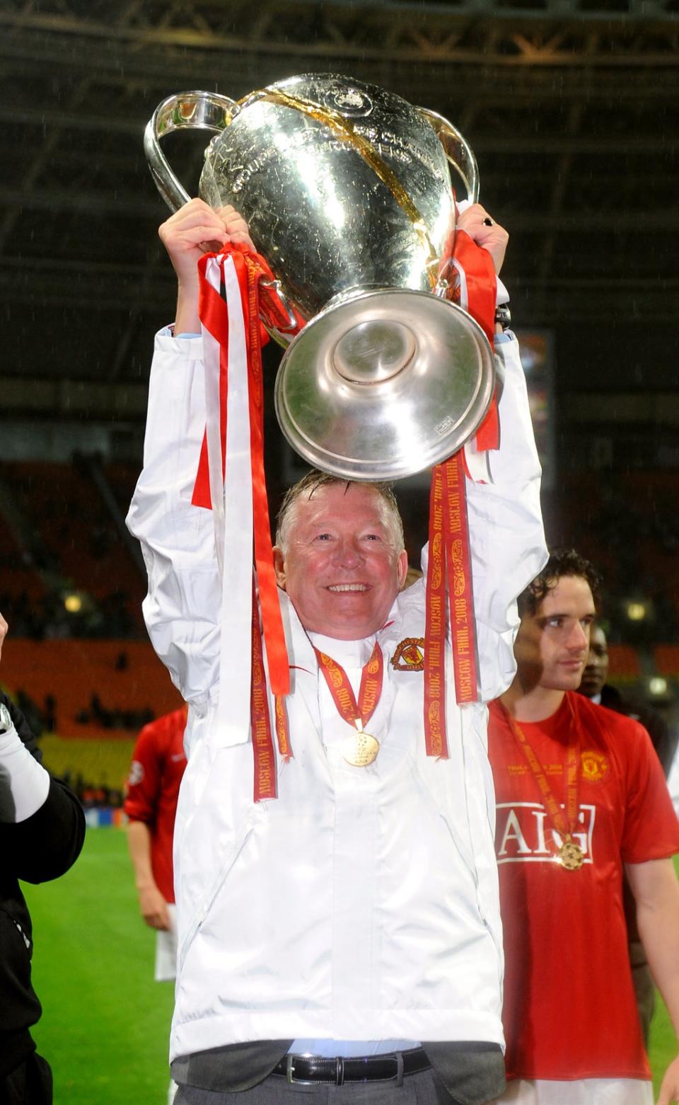 Sir Alex Ferguson lifted the Champions League trophy for the final time in 2008 (Owen Humphreys/PA) (PA Archive)