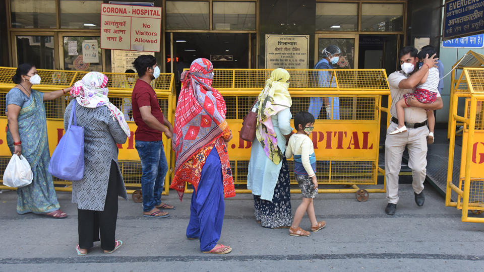 India is struggling to deal with a growing coronavirus crisis, the nation's worst since the beginning of the global pandemic in 2020. (Photo by Raj K Raj/Hindustan Times via Getty Images)