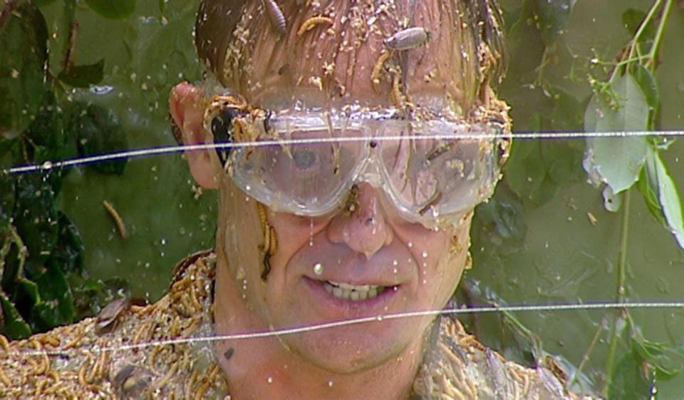 Bushtucker: Jason Donovan taking part in the show in 2006 (PA )